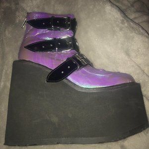 purple and black platform demonias